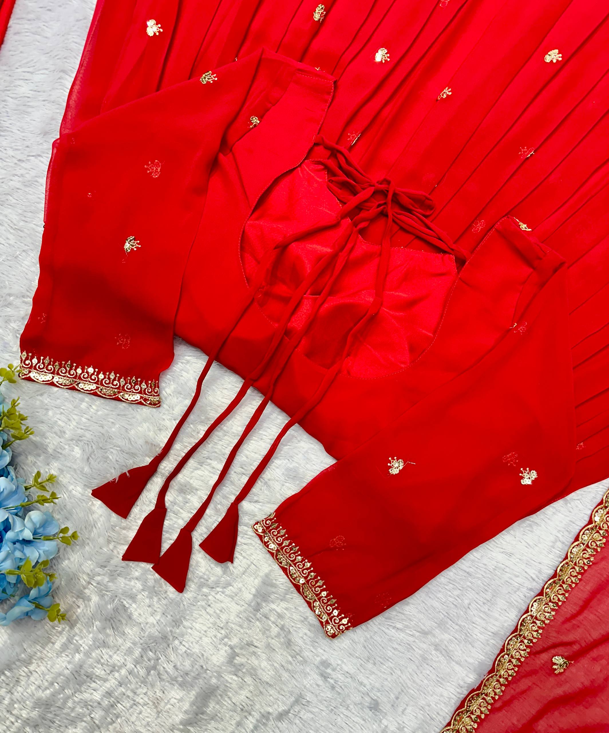 π NEW DESIGNER PARTY WEAR LOOK GOWN WITH EMBROIDERY WORK π₯